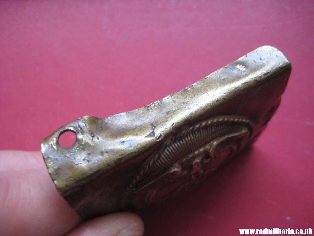 & WW2 German SA BELT BUCKLE, rare version with horizontal swastika - poor condition. - Image 4