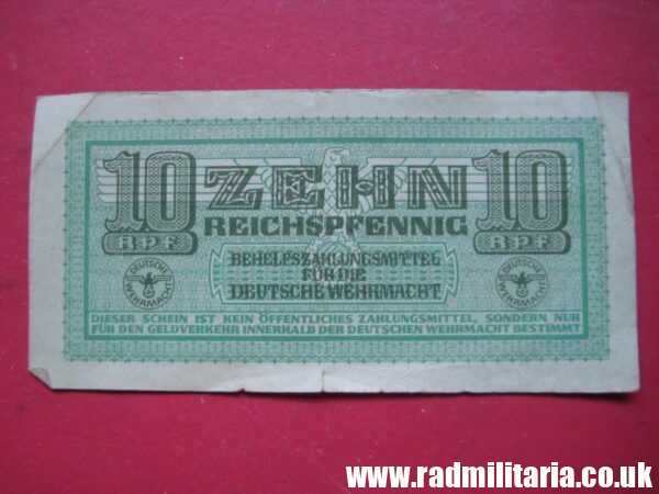 & original WW2 Nazi German Wehrmacht NOTE – 10 Reichspfennig. | Welcome ...