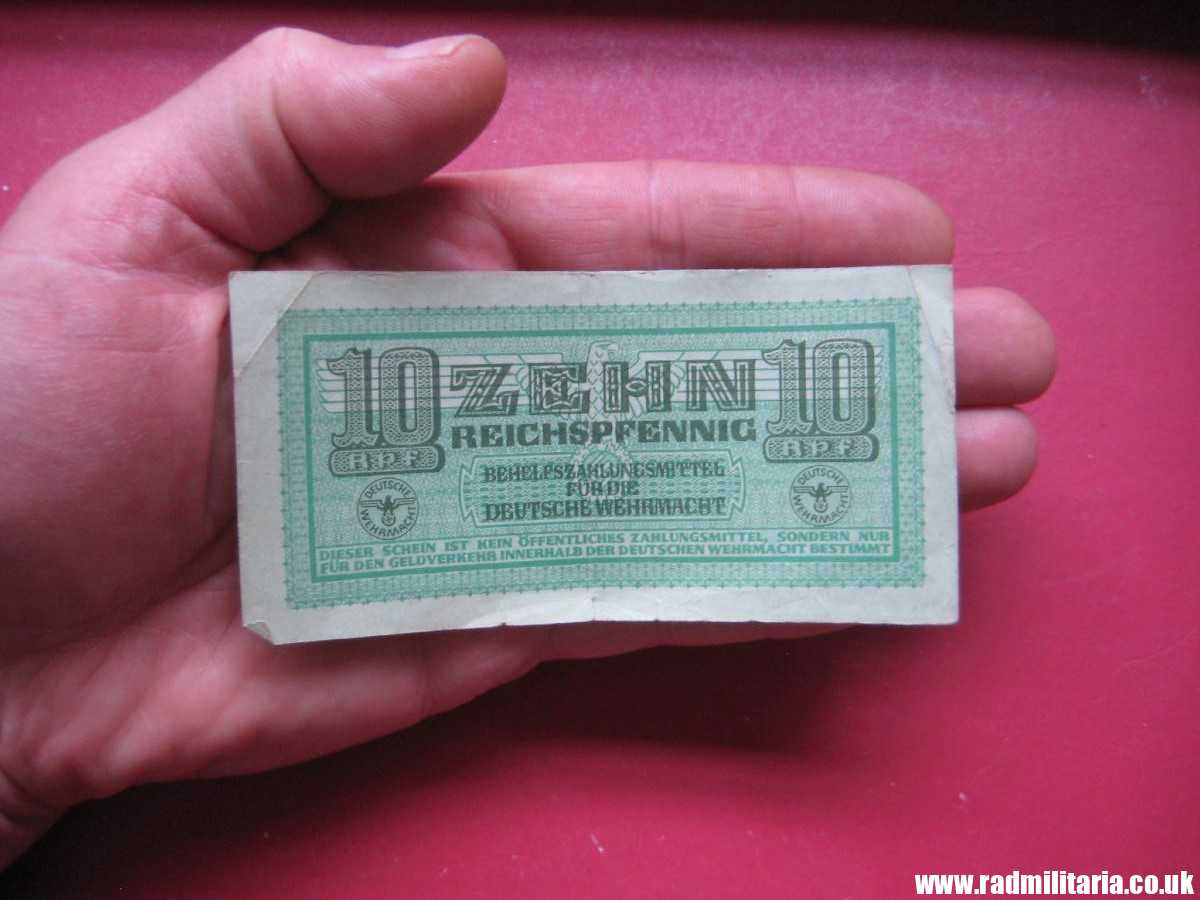 & original WW2 Nazi German Wehrmacht NOTE - 10 Reichspfennig. - Image 6