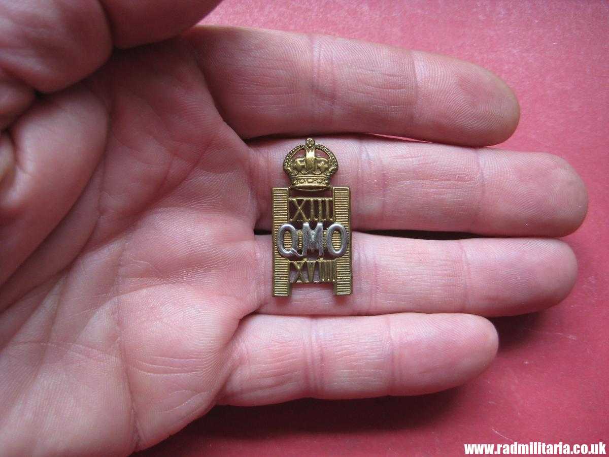 & pre WW2 13th/18th Queen Mary's Own Hussars metal BADGE in very good condition. - Image 8