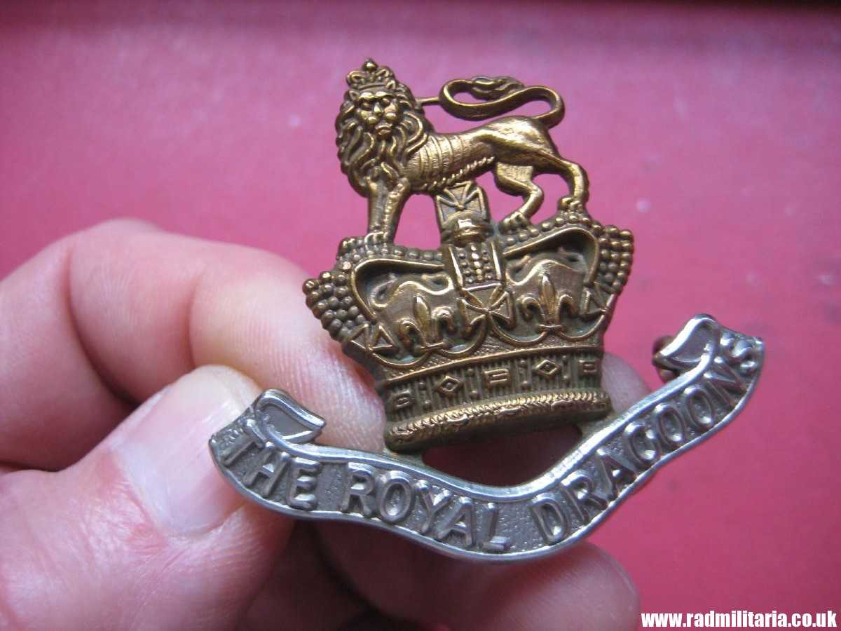 & pre WW1 original British 1st Royal Dragoons VICTORIAN CAP BADGE bi-metal. - Image 15