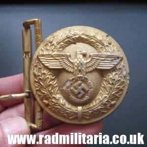 & WW2 original German NSDAP BELT BUCKLE, RZM M4/72 gilded aluminum.