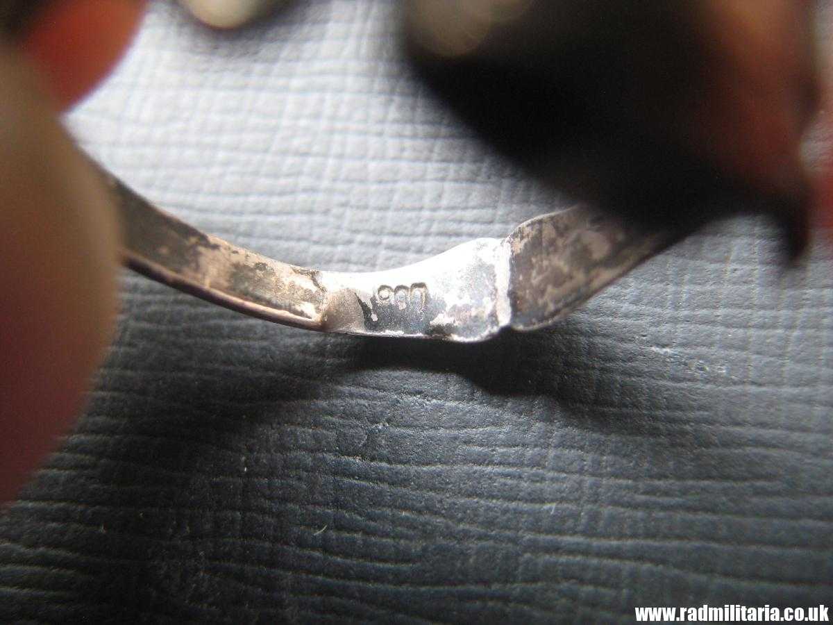 & WW2 original Waffen SS officer - SKULL RING, DEATH HEAD RING, silver "800". - Image 4