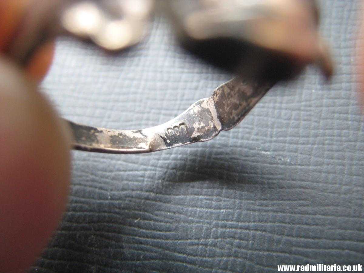 & WW2 original Waffen SS officer - SKULL RING, DEATH HEAD RING, silver "800". - Image 22