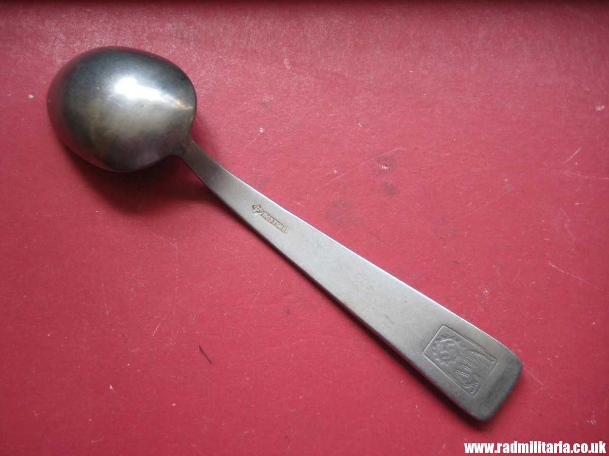 & WW2 German TEA SPOON with swastika, maker: HMZ Rostfrei - LEITZ M.D.A Sch.d.A. good condition, rare !! - Image 7