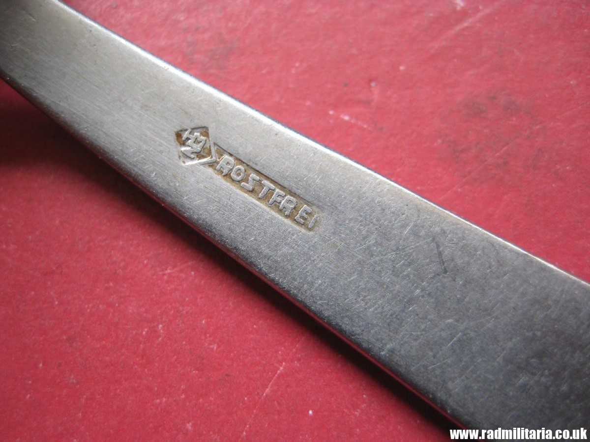 & WW2 German TEA SPOON with swastika, maker: HMZ Rostfrei - LEITZ M.D.A Sch.d.A. good condition, rare !! - Image 11