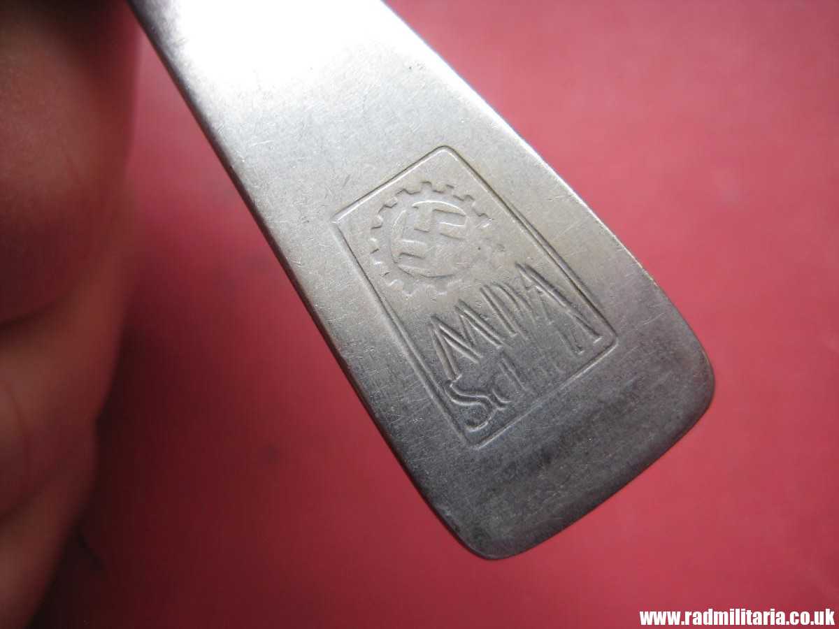 & WW2 German TEA SPOON with swastika, maker: HMZ Rostfrei - LEITZ M.D.A Sch.d.A. good condition, rare !! - Image 14
