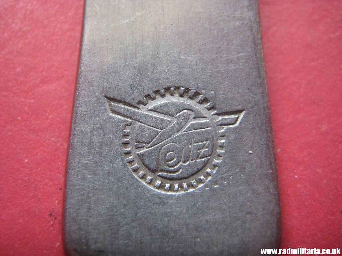 & WW2 German TEA SPOON with swastika, maker: HMZ Rostfrei - LEITZ M.D.A Sch.d.A. good condition, rare !!
