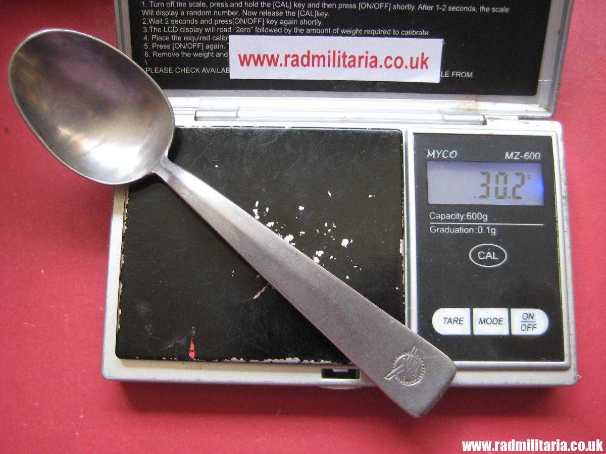 & WW2 German TEA SPOON with swastika, maker: HMZ Rostfrei - LEITZ M.D.A Sch.d.A. good condition, rare !! - Image 18