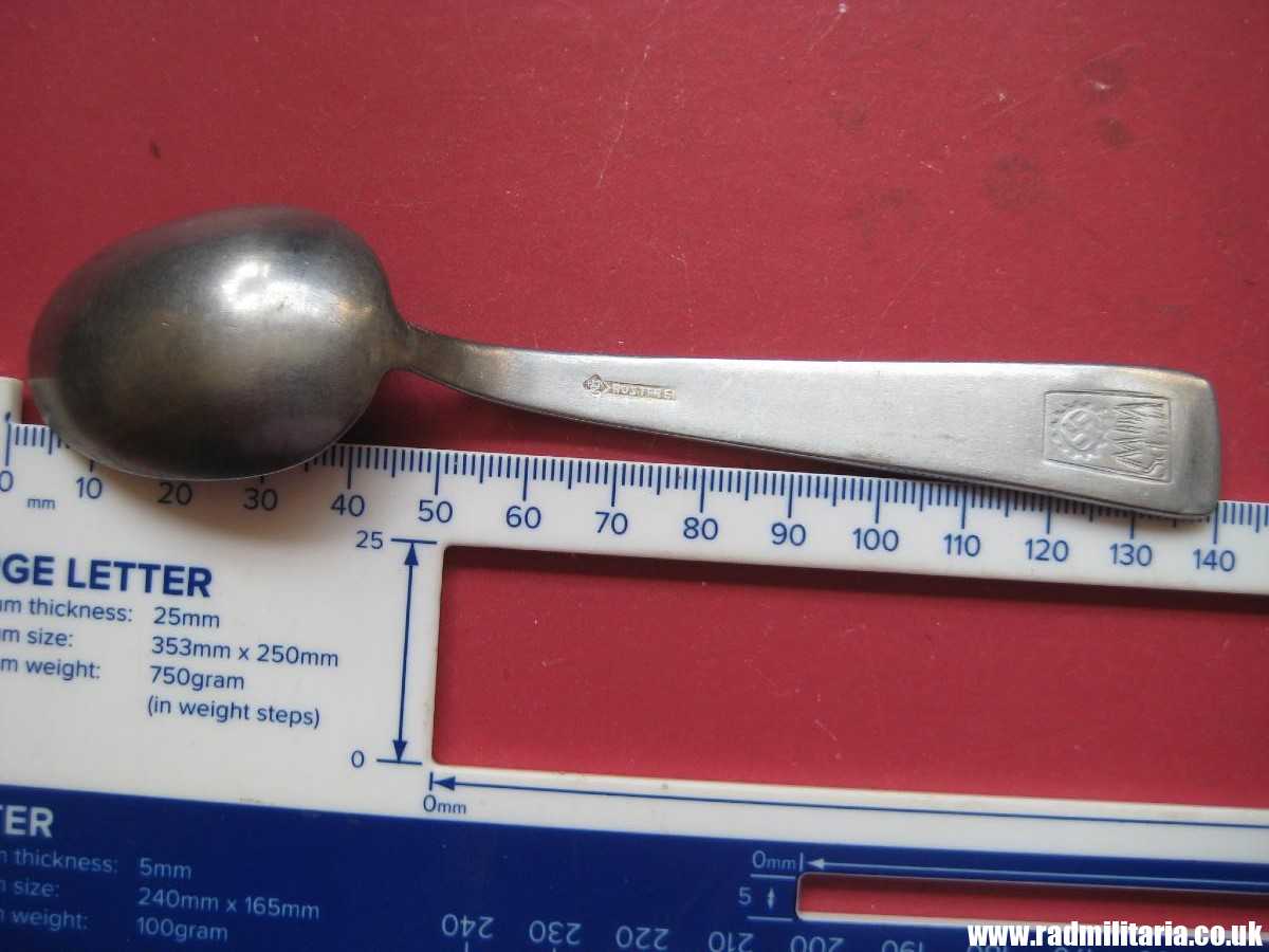 & WW2 German TEA SPOON with swastika, maker: HMZ Rostfrei - LEITZ M.D.A Sch.d.A. good condition, rare !! - Image 21