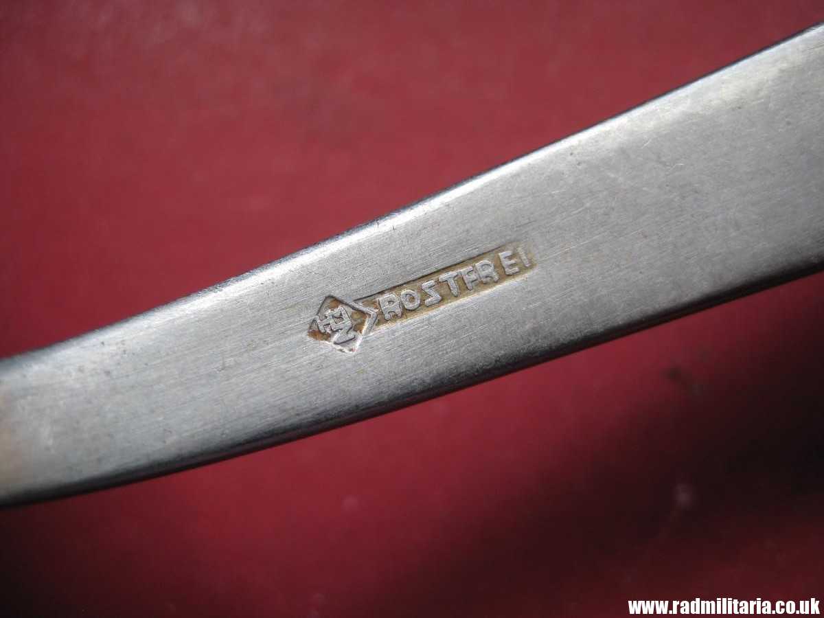& WW2 German TEA SPOON with swastika, maker: HMZ Rostfrei - LEITZ M.D.A Sch.d.A. good condition, rare !! - Image 23