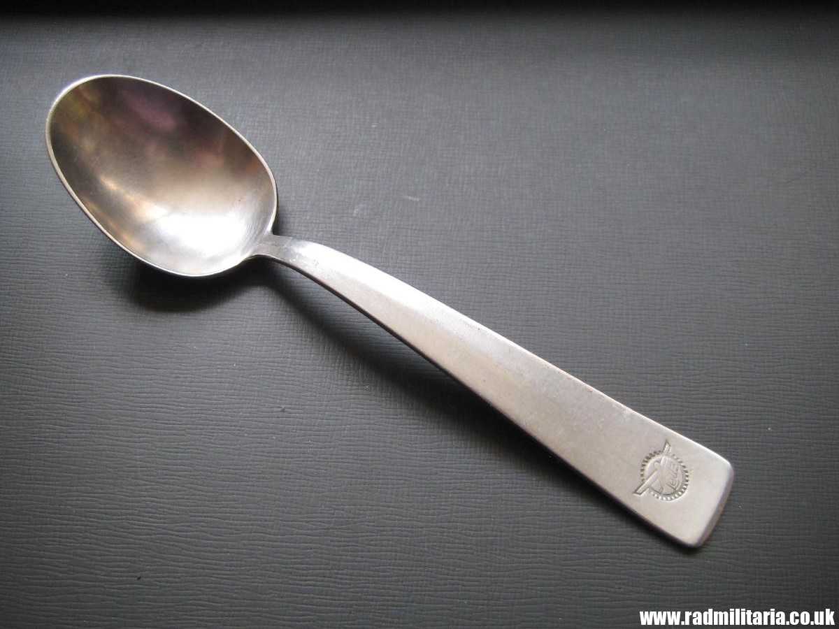 & WW2 German TEA SPOON with swastika, maker: HMZ Rostfrei - LEITZ M.D.A Sch.d.A. good condition, rare !! - Image 24