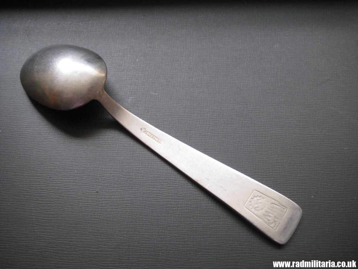 & WW2 German TEA SPOON with swastika, maker: HMZ Rostfrei - LEITZ M.D.A Sch.d.A. good condition, rare !! - Image 25
