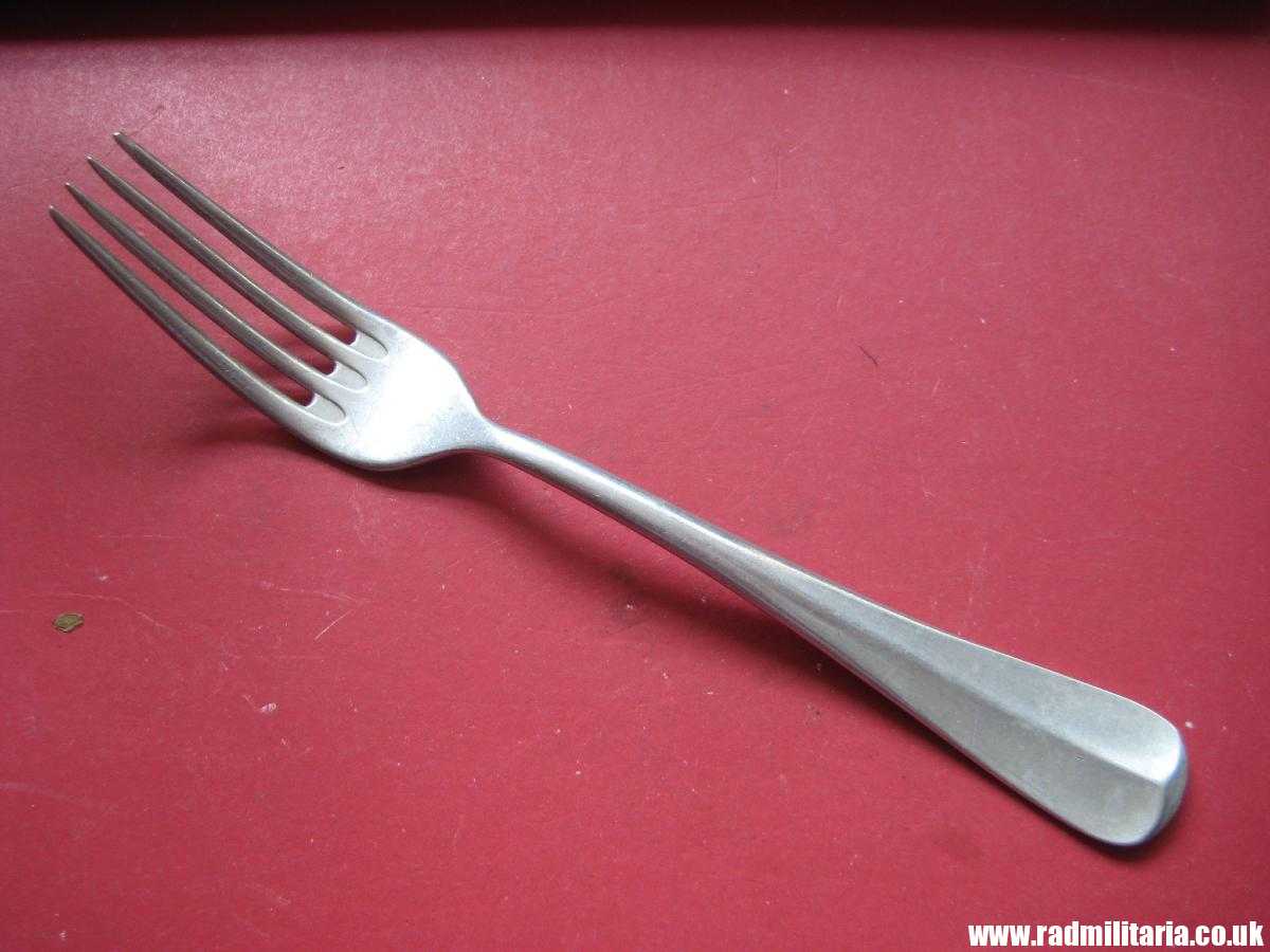 & WW2 original German KRIEGSMARINE FORK aluminum marked: "M" and "HMZ 41" 3rd REICH CUTLERY. - Image 2