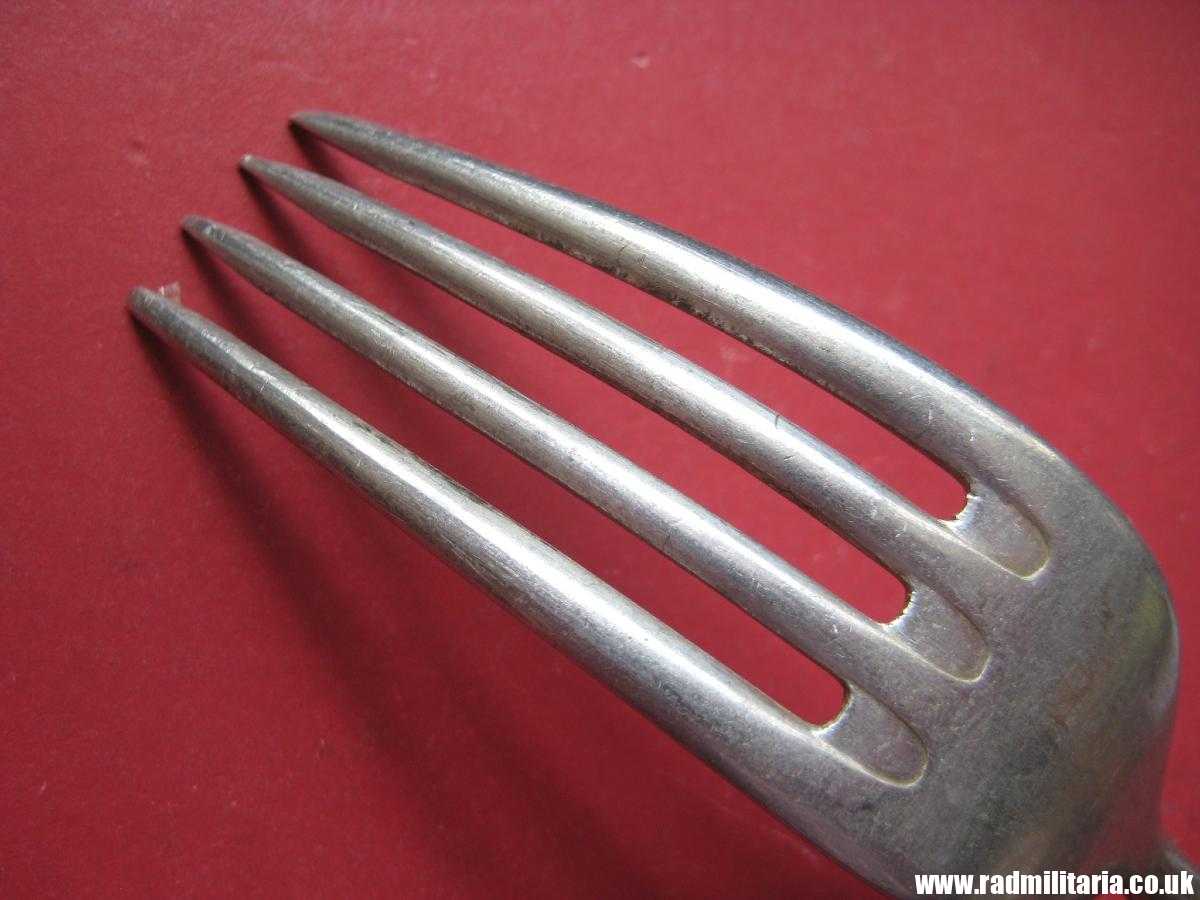 & WW2 original German KRIEGSMARINE FORK aluminum marked: "M" and "HMZ 41" 3rd REICH CUTLERY. - Image 5