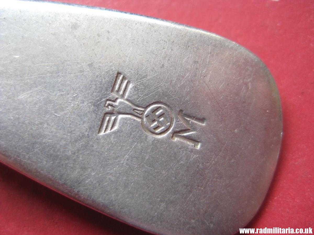 & WW2 original German KRIEGSMARINE FORK aluminum marked: "M" and "HMZ 41" 3rd REICH CUTLERY. - Image 6