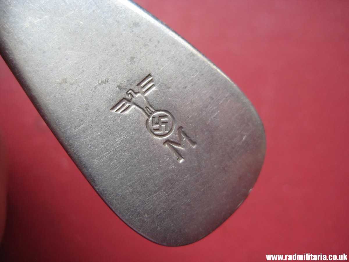 & WW2 original German KRIEGSMARINE FORK aluminum marked: "M" and "HMZ 41" 3rd REICH CUTLERY. - Image 7
