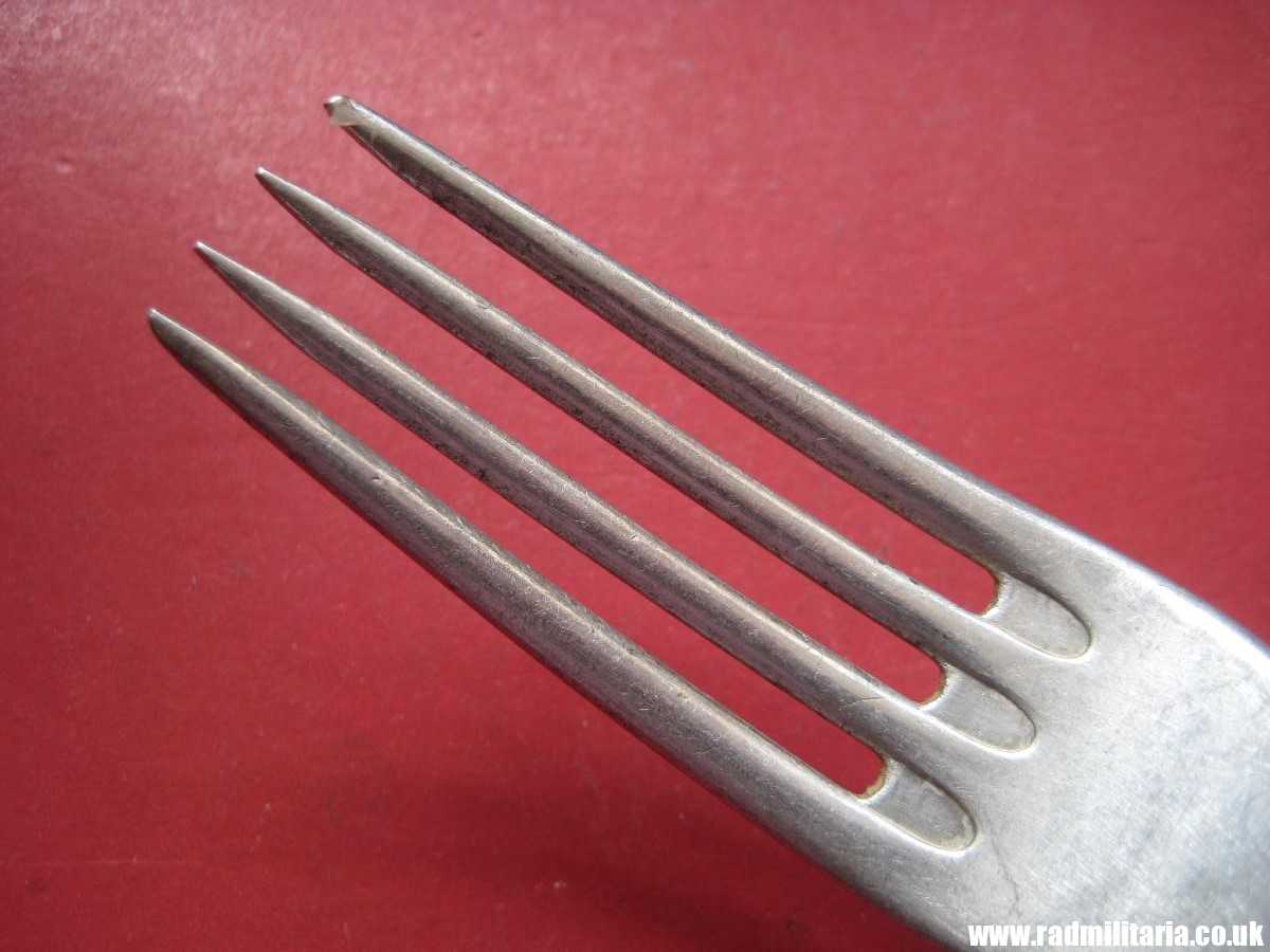 & WW2 original German KRIEGSMARINE FORK aluminum marked: "M" and "HMZ 41" 3rd REICH CUTLERY. - Image 9