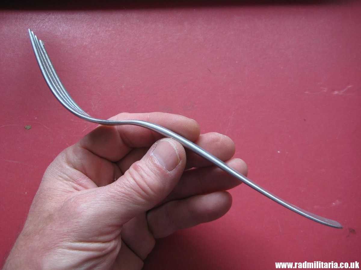 & WW2 original German KRIEGSMARINE FORK aluminum marked: "M" and "HMZ 41" 3rd REICH CUTLERY. - Image 11