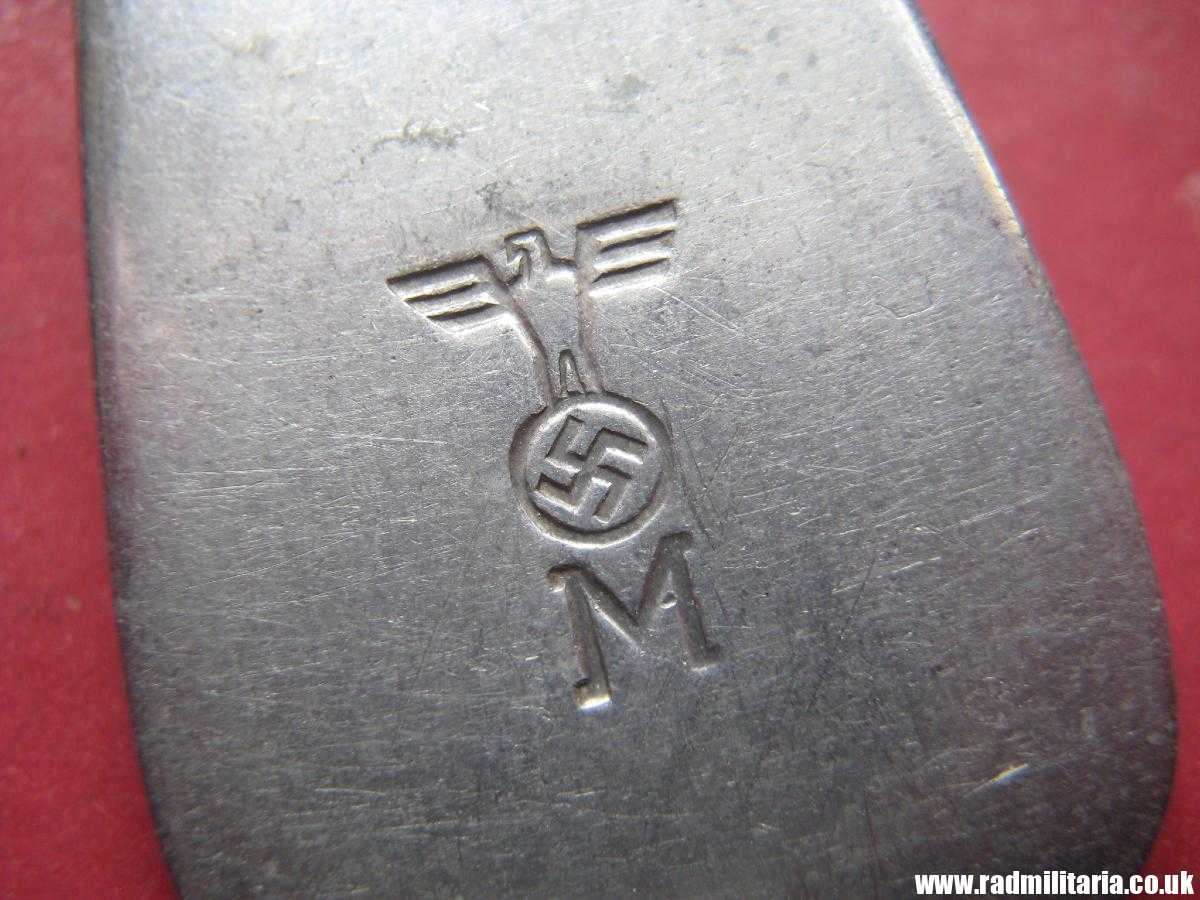 & WW2 original German KRIEGSMARINE FORK aluminum marked: "M" and "HMZ 41" 3rd REICH CUTLERY.