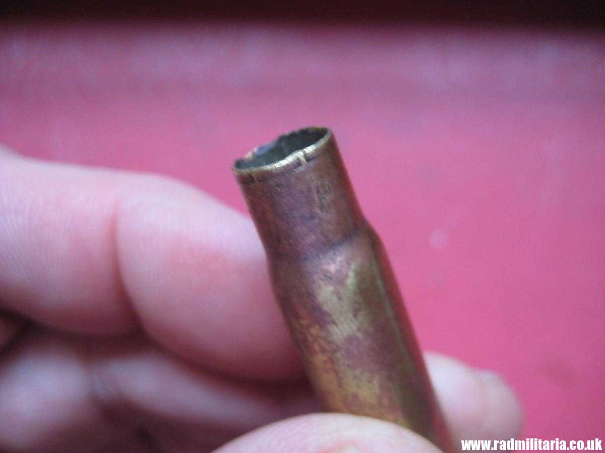 & WW2 original Mauser 98k BRASS EMPTY SHELL marking: DWM 1938 SS-TV. 100% genuine !! rare ! - Image 7