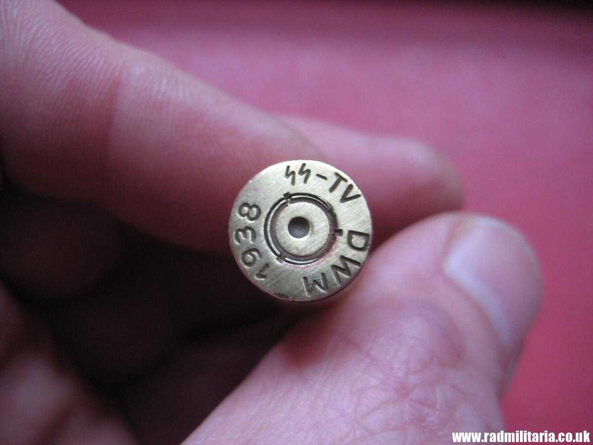 & WW2 original Mauser 98k BRASS EMPTY SHELL marking: DWM 1938 SS-TV. 100% genuine !! rare ! - Image 13