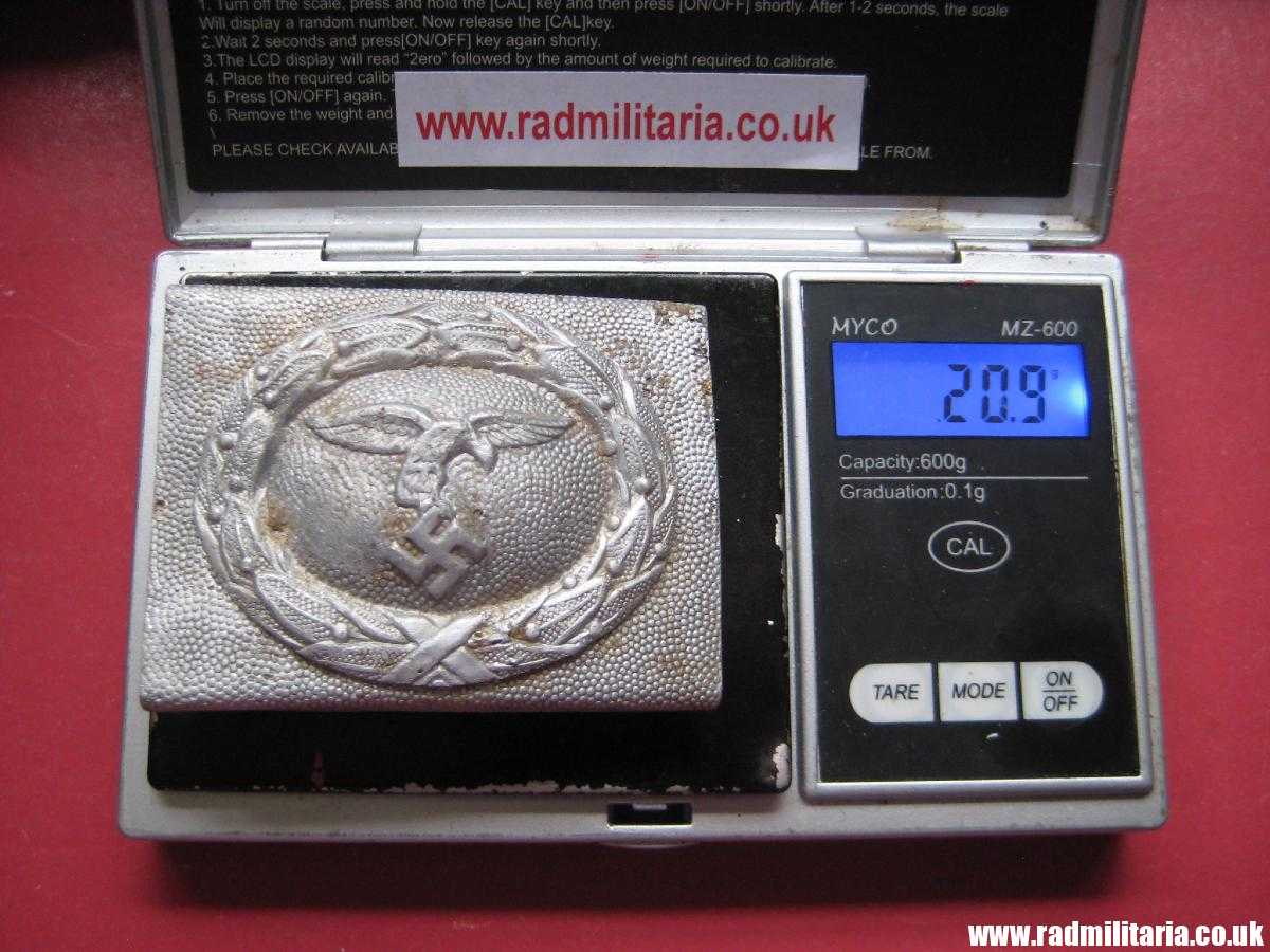 & WW2 original German 1st pattern Luftwaffe BELT BUCKLE aluminum, rare. - Image 16