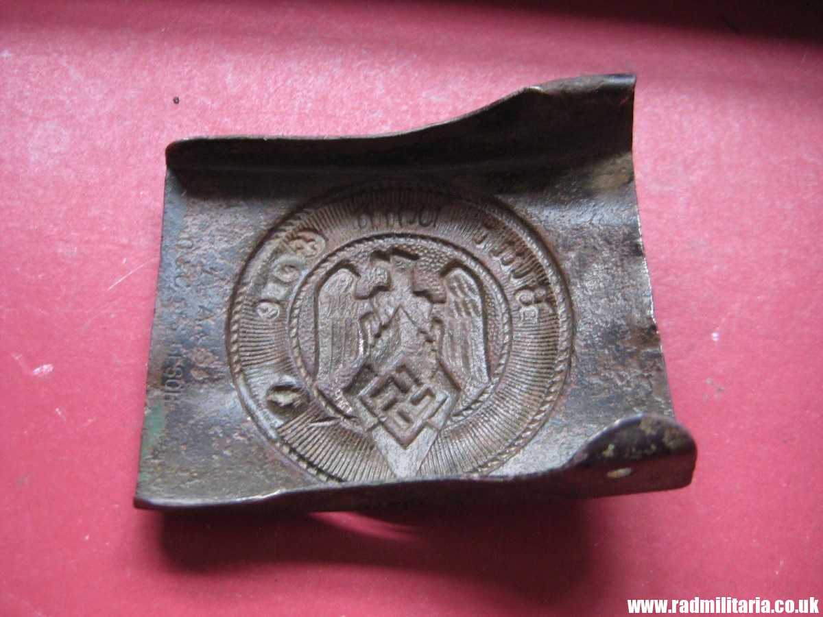 & WW2 original early HITLER YOUTH - HJ Belt BUCKLE white metal, marked: "A A&S O&C GES. GESCH." - Image 7