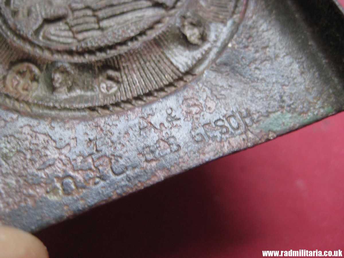 & WW2 original early HITLER YOUTH - HJ Belt BUCKLE white metal, marked: "A A&S O&C GES. GESCH." - Image 13