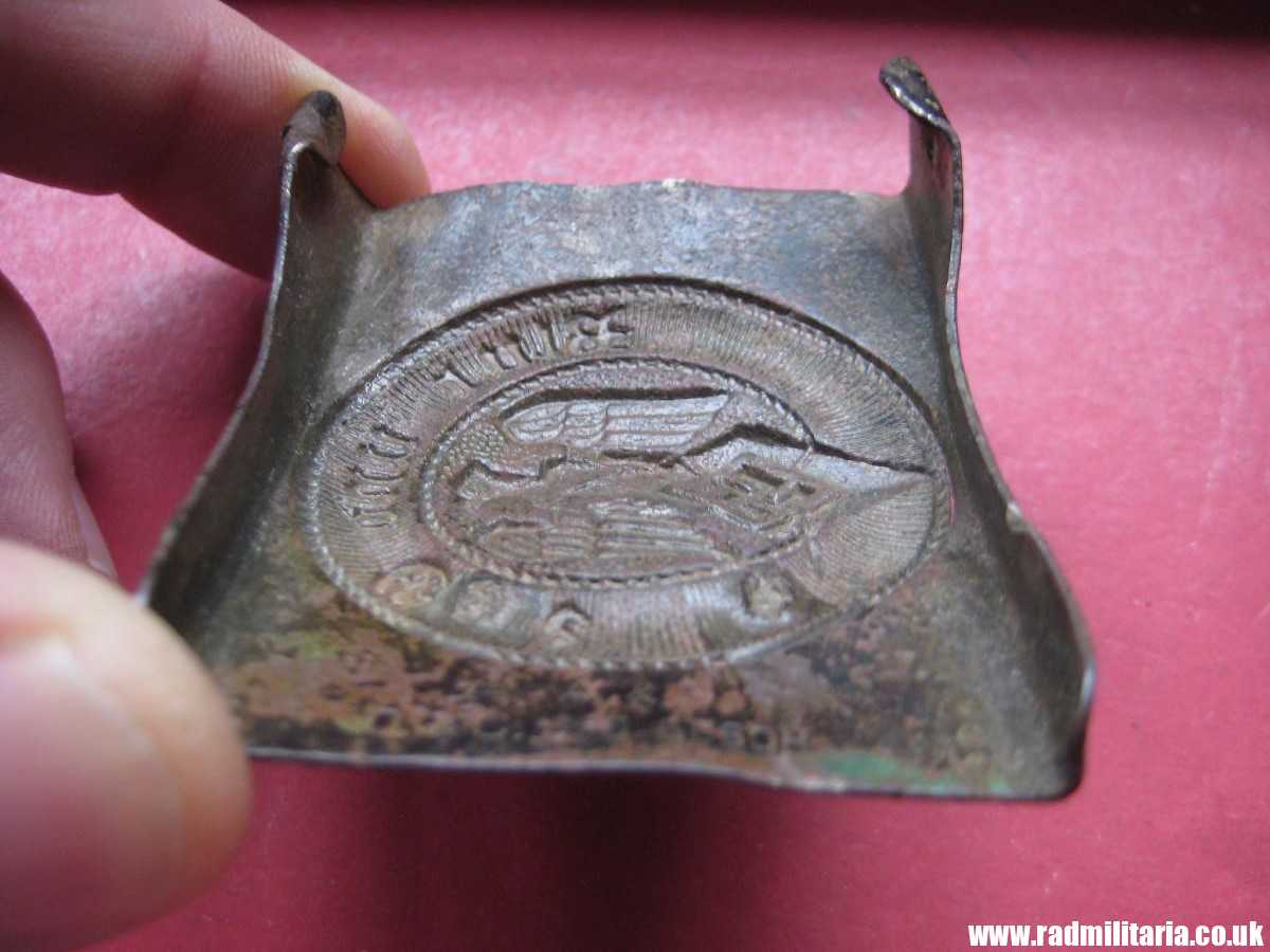 & WW2 original early HITLER YOUTH - HJ Belt BUCKLE white metal, marked: "A A&S O&C GES. GESCH." - Image 14
