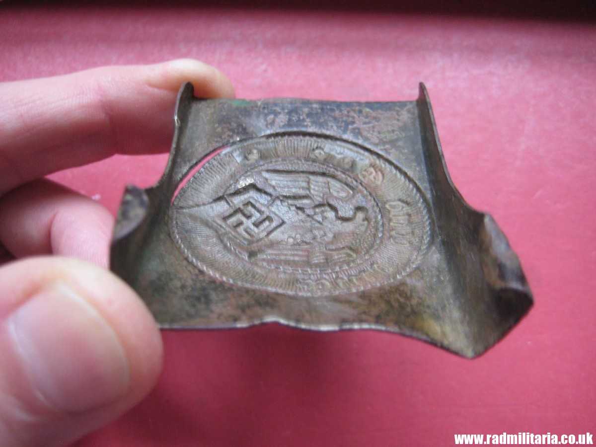 & WW2 original early HITLER YOUTH - HJ Belt BUCKLE white metal, marked: "A A&S O&C GES. GESCH." - Image 15