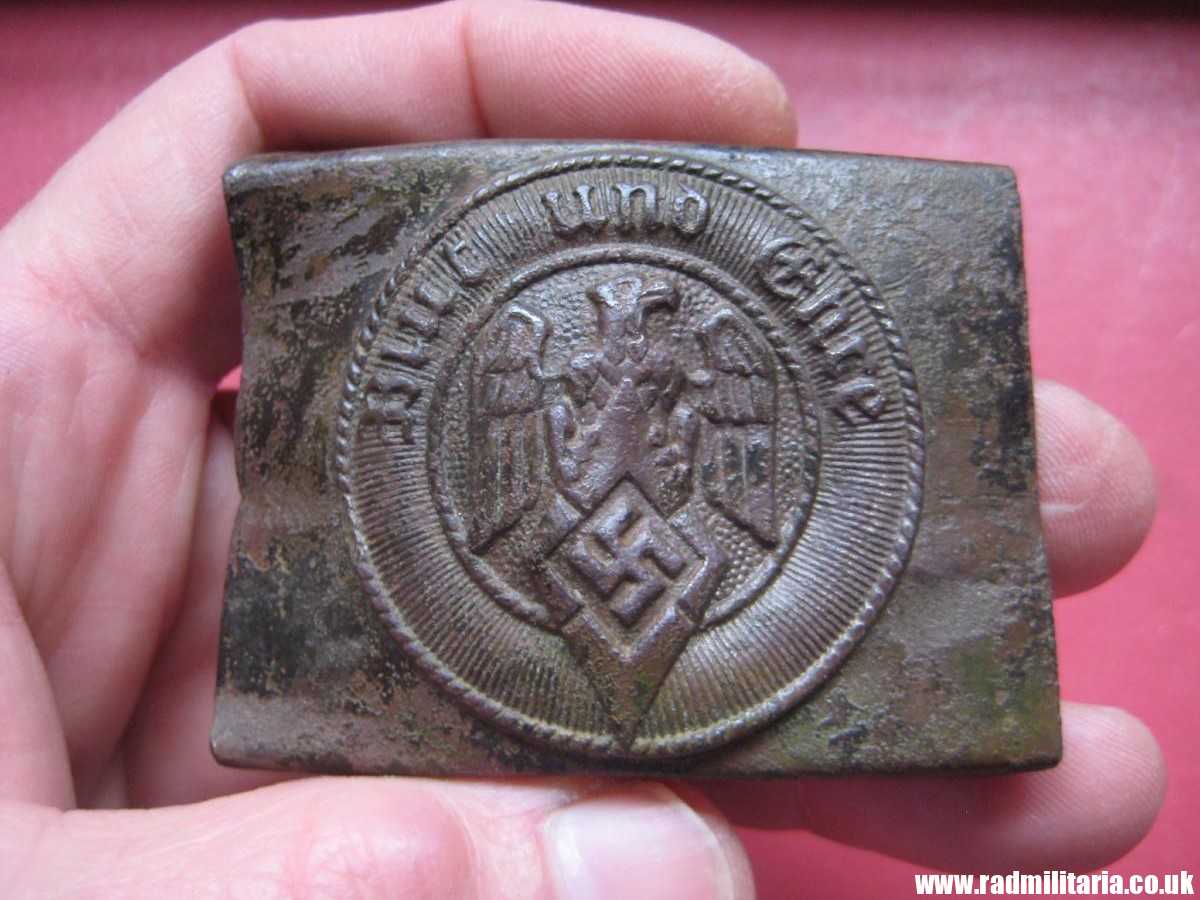 & WW2 original early HITLER YOUTH - HJ Belt BUCKLE white metal, marked: "A A&S O&C GES. GESCH." - Image 16