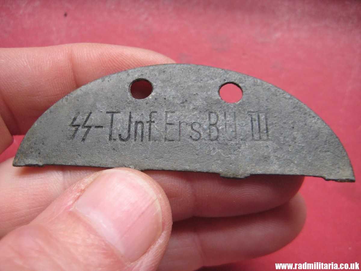 & WW2 original SS DOG TAG ID Disc: Totenkopf Div: SS-T. Jnf. Ers. Btl. III, genuine. - Image 13