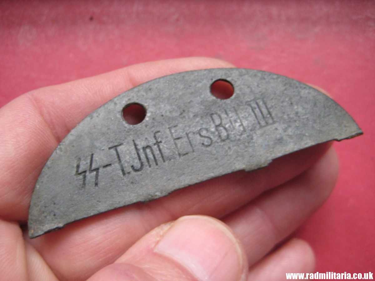 & WW2 original SS DOG TAG ID Disc: Totenkopf Div: SS-T. Jnf. Ers. Btl. III, genuine. - Image 11