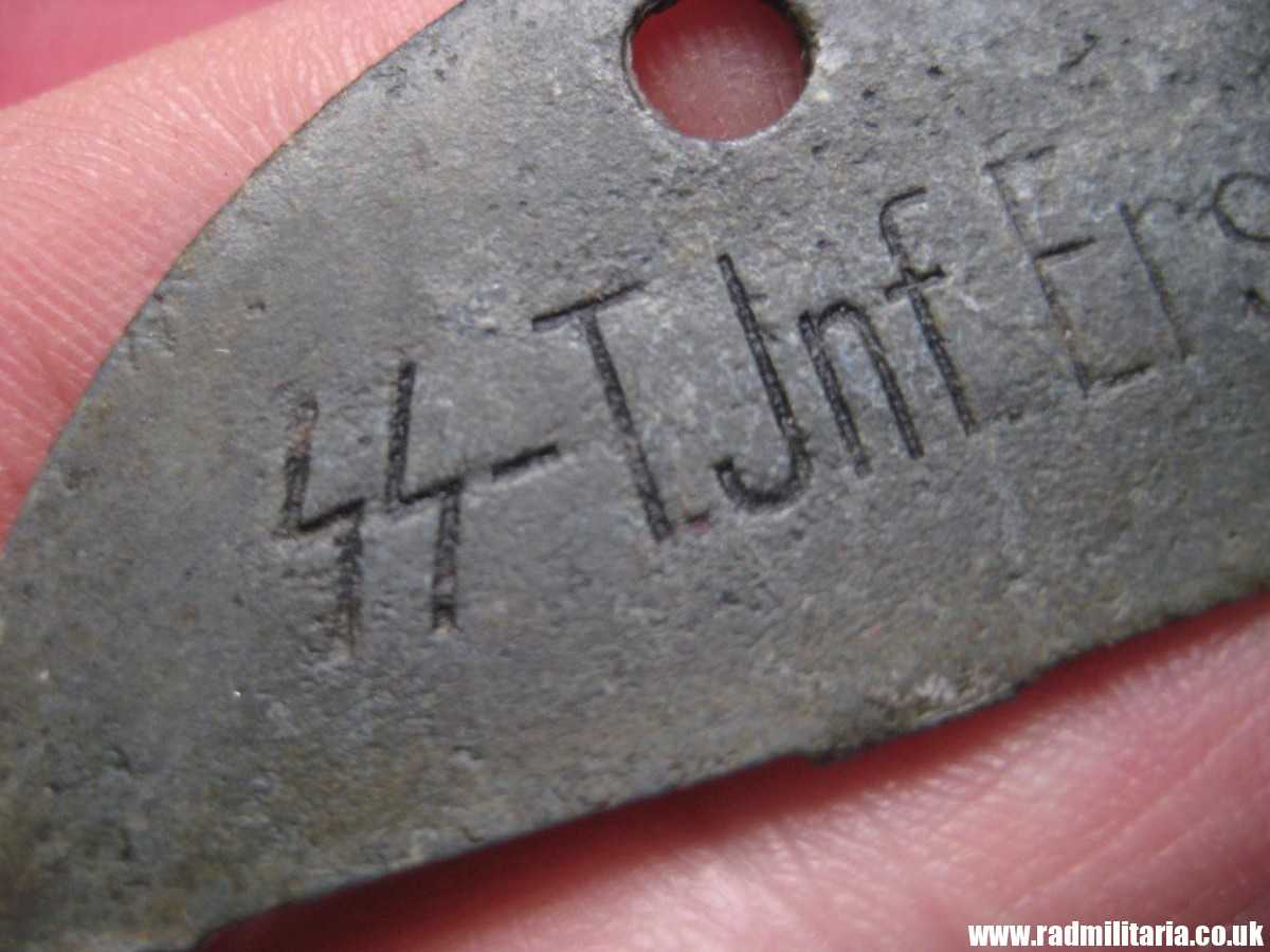 & WW2 original SS DOG TAG ID Disc: Totenkopf Div: SS-T. Jnf. Ers. Btl. III, genuine.