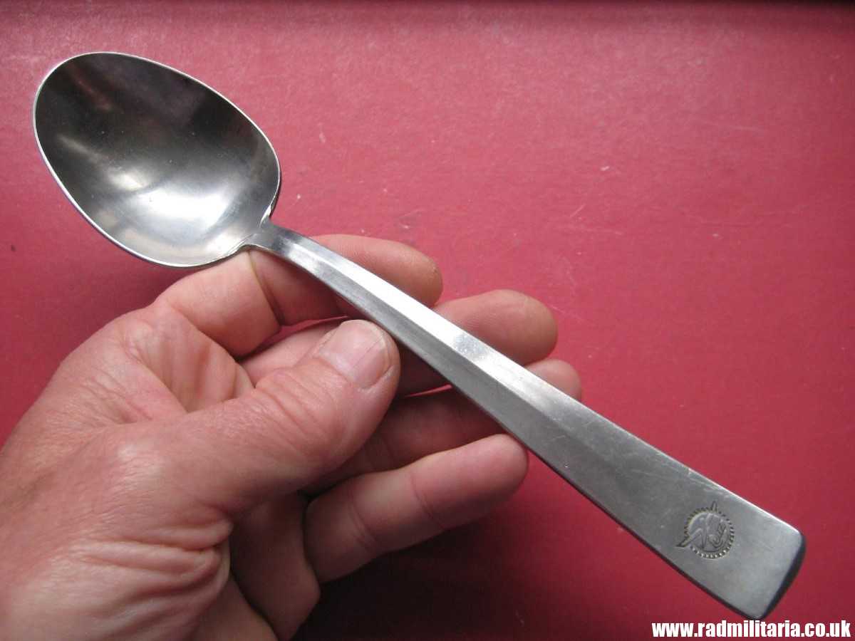 & WW2 German SPOON with swastika from LEITZ FACTORY marking: M.D.A Sch.d.A. Rostfrei-Stahl good condition, rare !! - Image 2