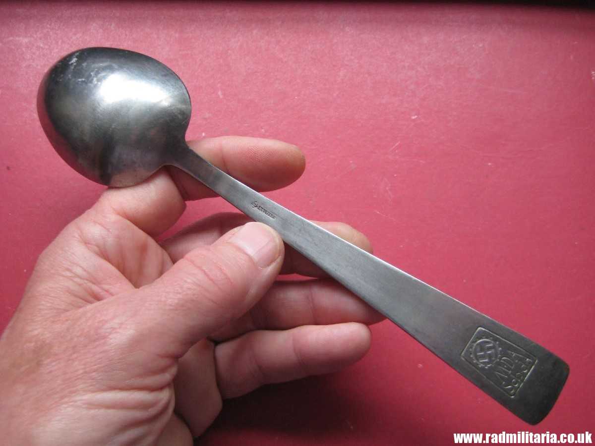 & WW2 German SPOON with swastika from LEITZ FACTORY marking: M.D.A Sch.d.A. Rostfrei-Stahl good condition, rare !! - Image 3