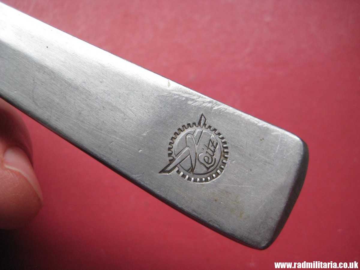 & WW2 German SPOON with swastika from LEITZ FACTORY marking: M.D.A Sch.d.A. Rostfrei-Stahl good condition, rare !!