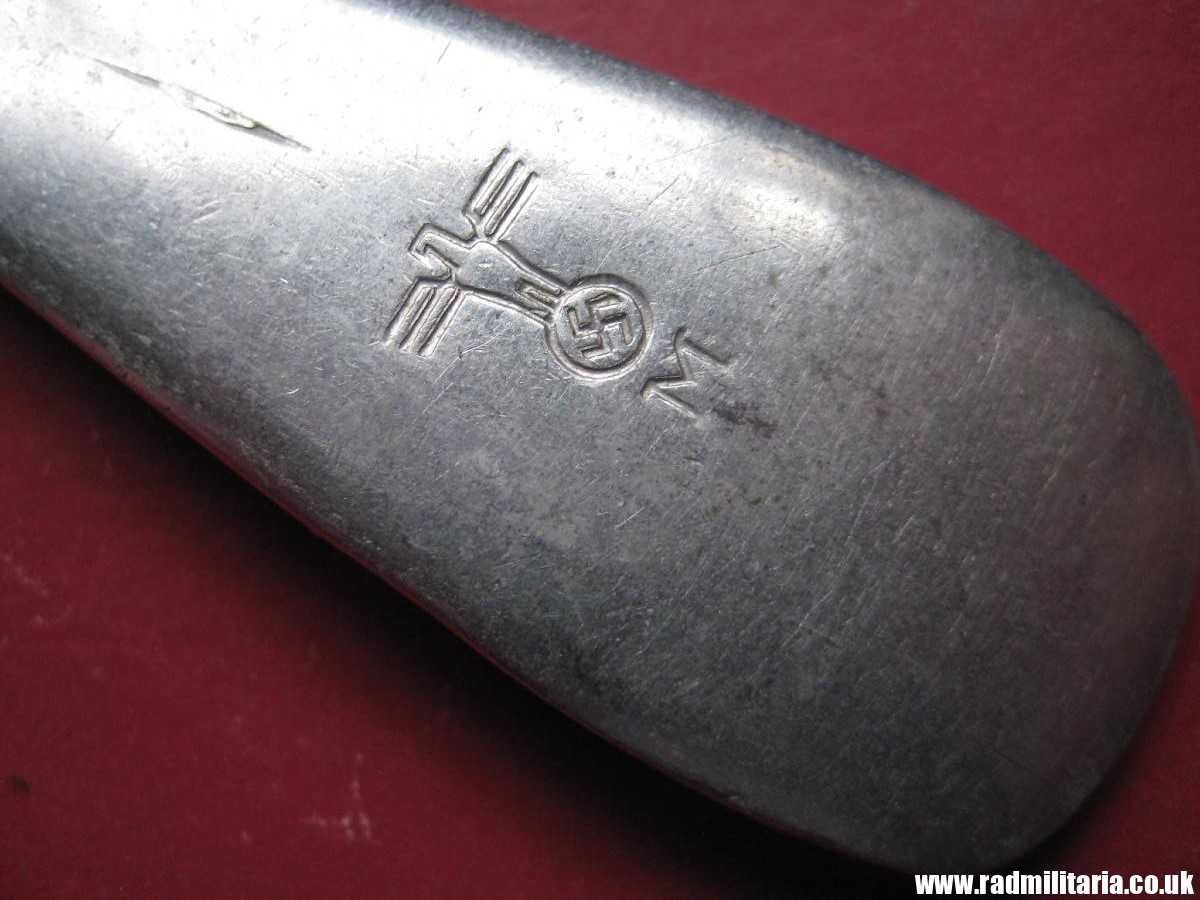 & WW2 German KRIEGSMARINE aluminum FORK marked: "M" and Eagle, 3rd REICH CUTLERY.