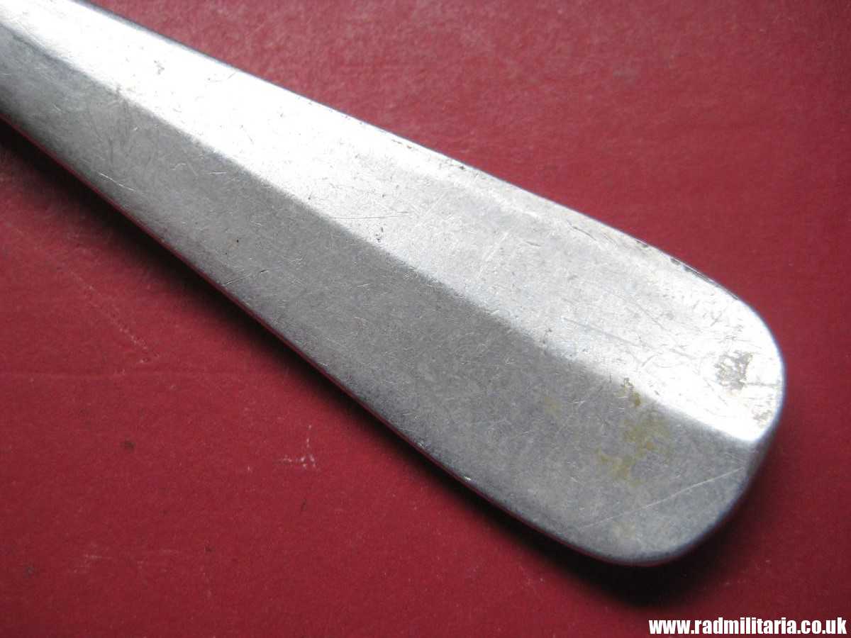 & WW2 German KRIEGSMARINE aluminum FORK marked: "M" and Eagle, 3rd REICH CUTLERY. - Image 12
