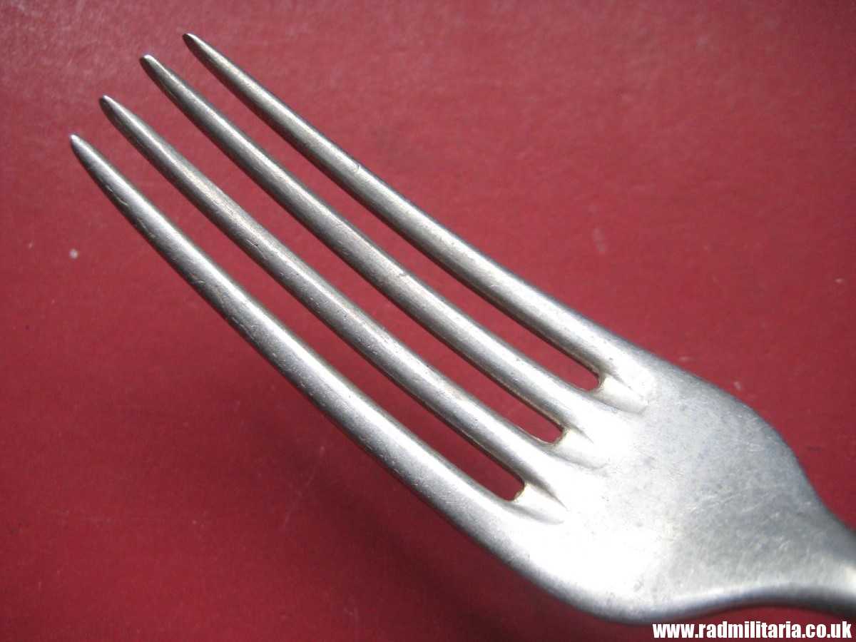 & WW2 German KRIEGSMARINE aluminum FORK marked: "M" and Eagle, 3rd REICH CUTLERY. - Image 13