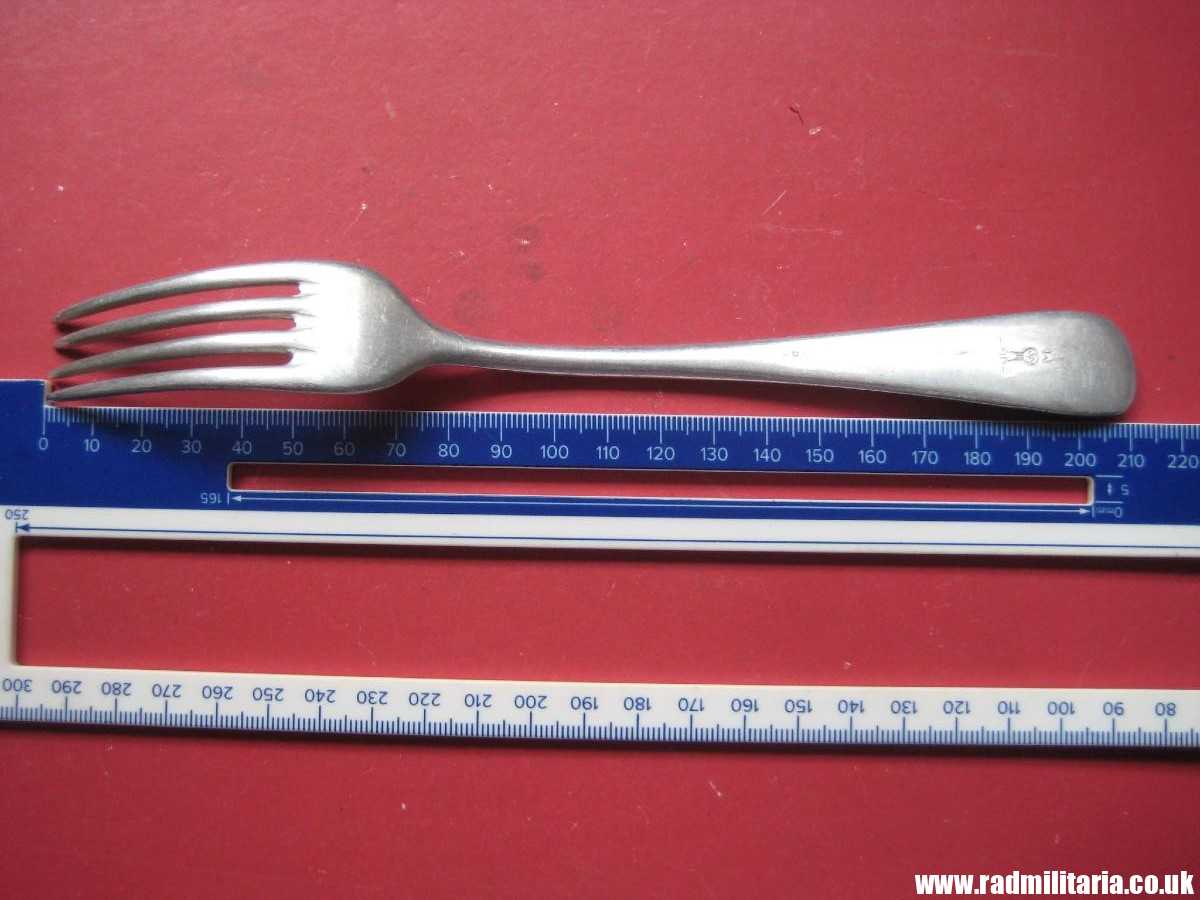 & WW2 German KRIEGSMARINE aluminum FORK marked: "M" and Eagle, 3rd REICH CUTLERY. - Image 19