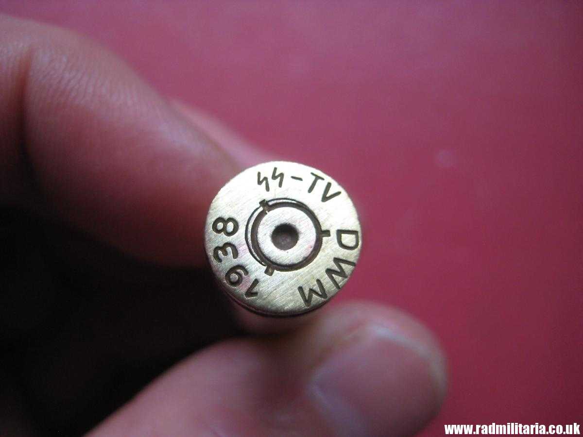 & WW2 original Mauser k98 BRASS EMPTY SHELL marking: DWM 1938 SS-TV. 100% genuine !! rare ! - Image 6