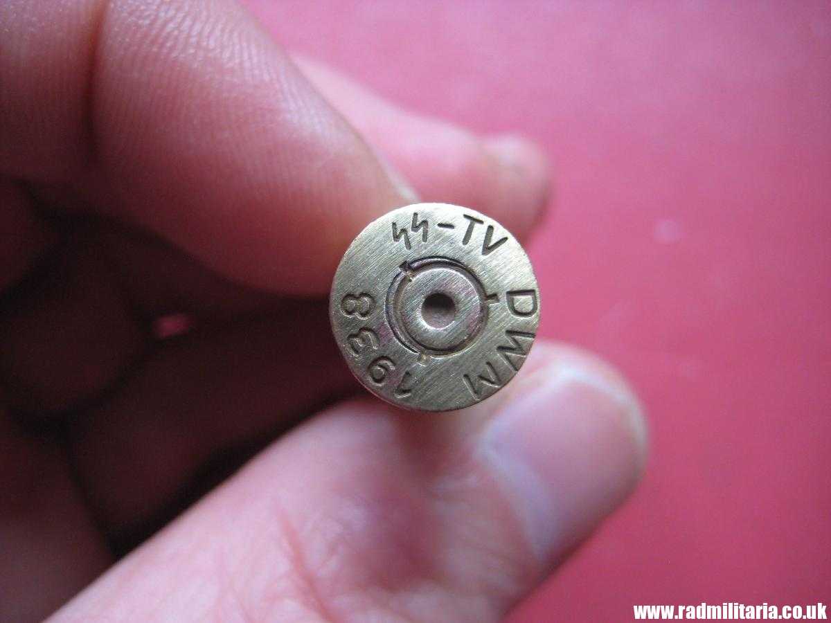 & WW2 original Mauser k98 BRASS EMPTY SHELL marking: DWM 1938 SS-TV. 100% genuine !! rare ! - Image 7