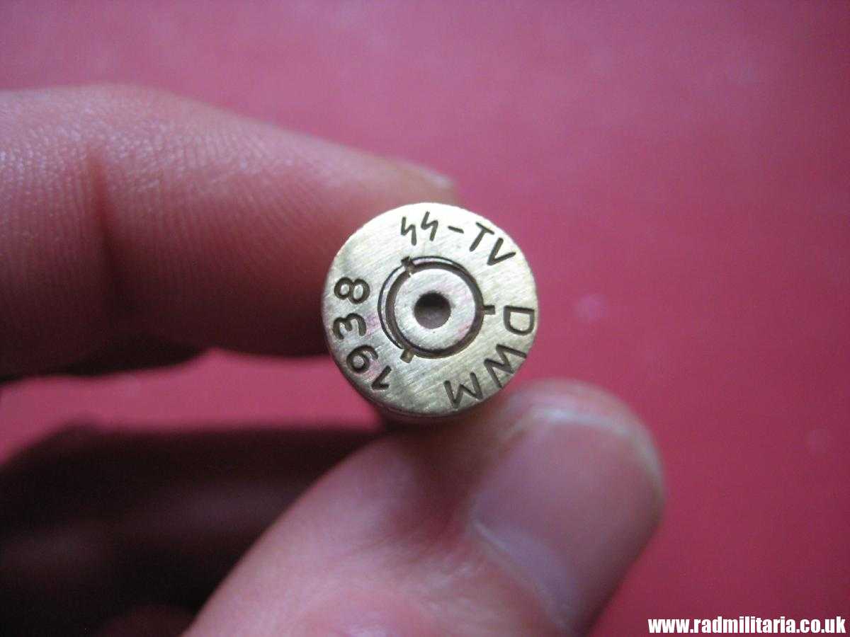 & WW2 original Mauser k98 BRASS EMPTY SHELL marking: DWM 1938 SS-TV. 100% genuine !! rare !