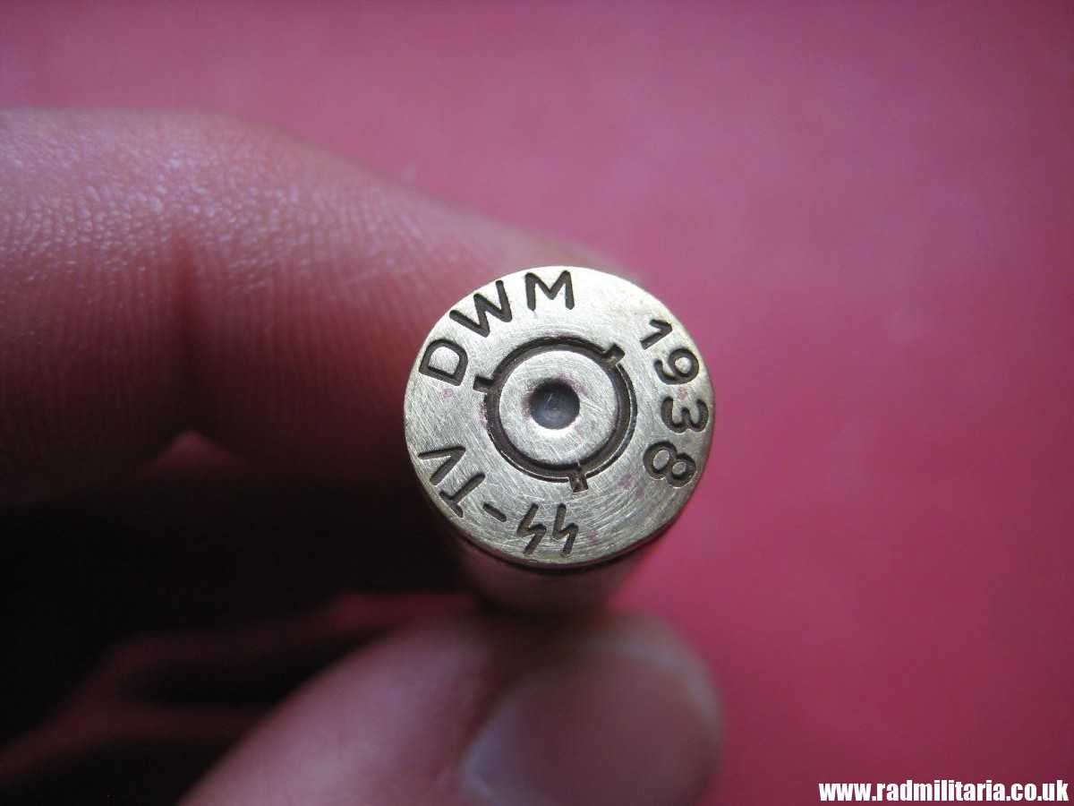 & WW2 original Mauser k98 BRASS EMPTY SHELL marking: DWM 1938 SS-TV. 100% genuine !! rare !!! - Image 7