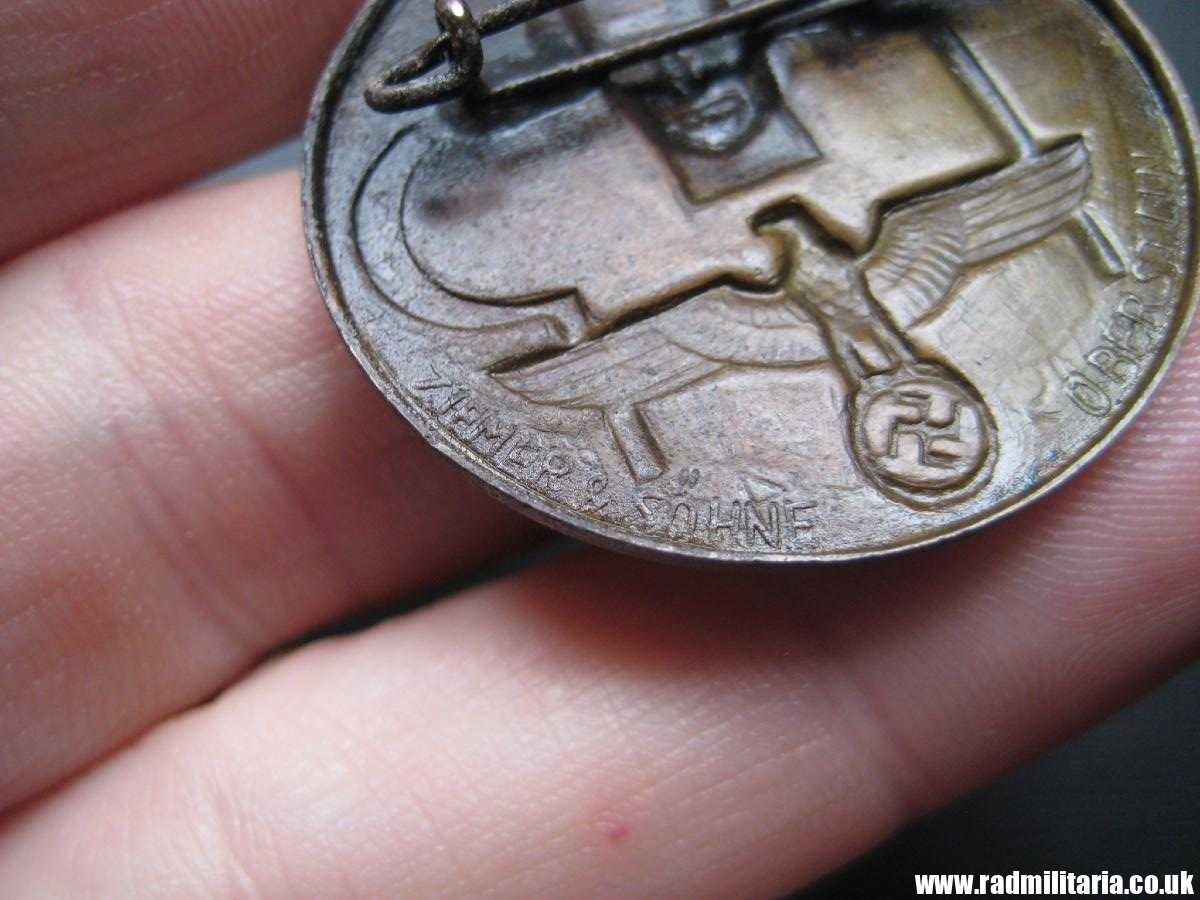 & pre WW2 original nazi GERMAN BADGE - Tag Der Arbeit 1934 with maker marks: "ZIEMER & SOHNE OBERSTEIN" - Image 6