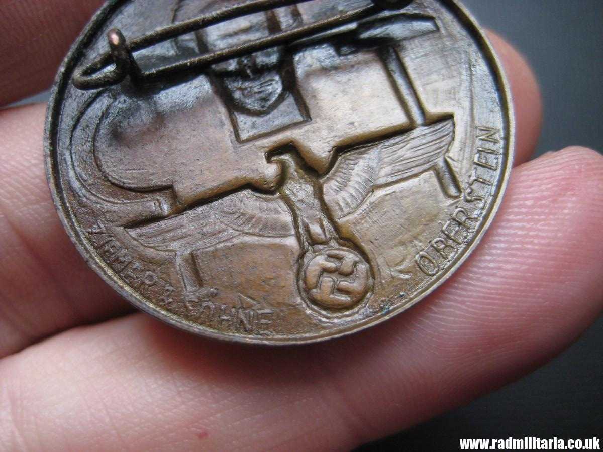 & pre WW2 original nazi GERMAN BADGE - Tag Der Arbeit 1934 with maker marks: "ZIEMER & SOHNE OBERSTEIN" - Image 7