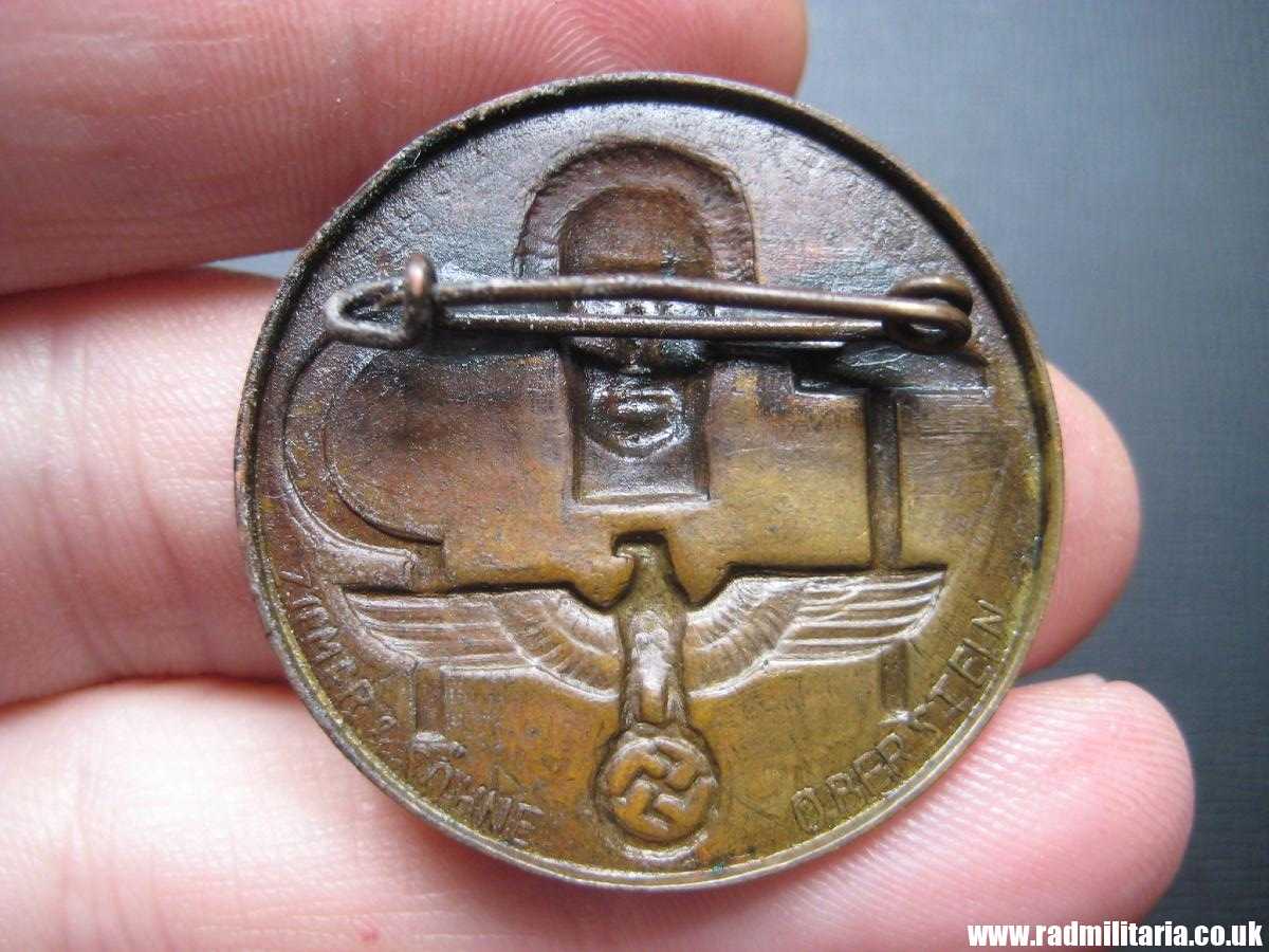& pre WW2 original nazi GERMAN BADGE - Tag Der Arbeit 1934 with maker marks: "ZIEMER & SOHNE OBERSTEIN" - Image 9
