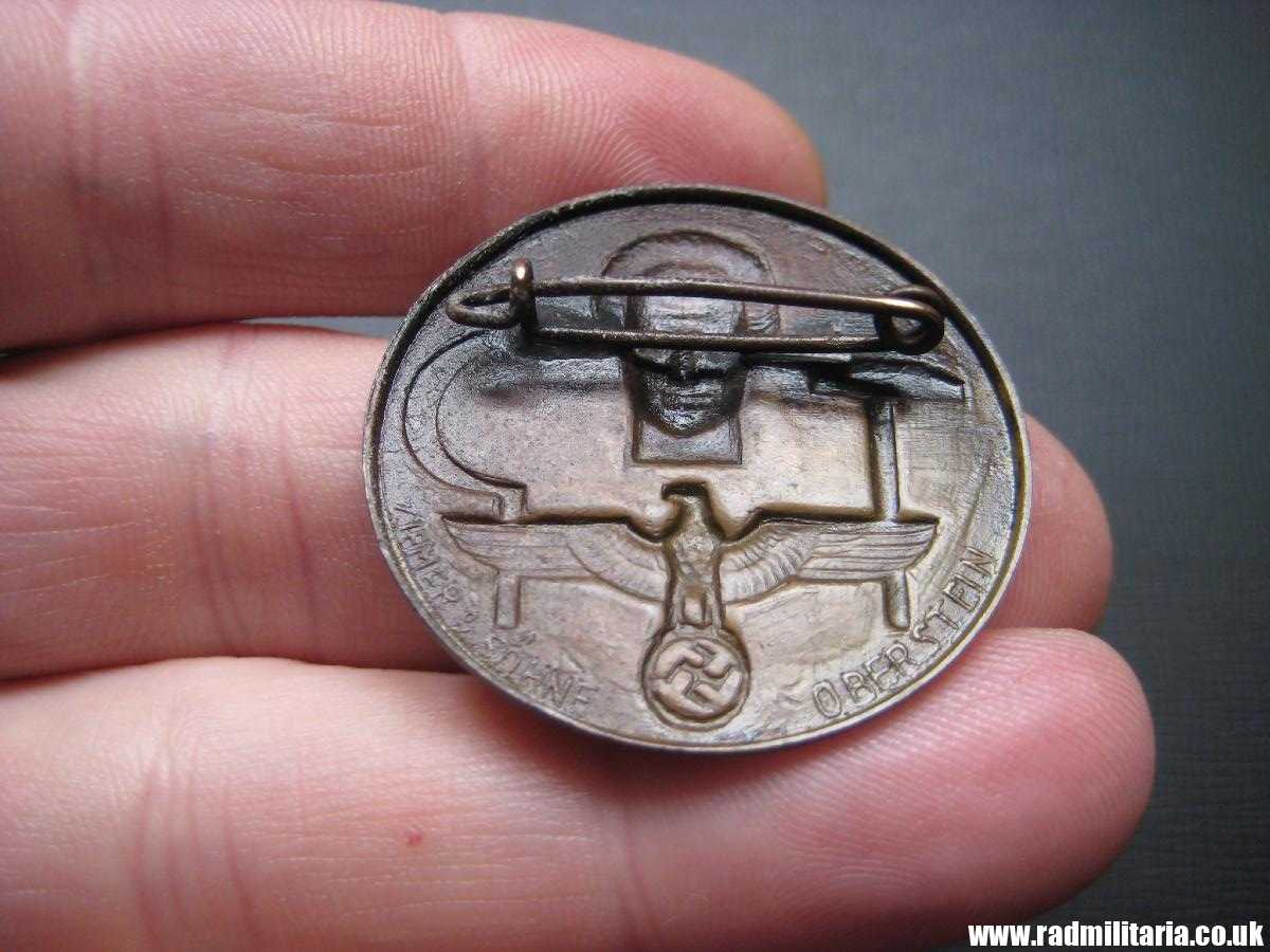 & pre WW2 original nazi GERMAN BADGE - Tag Der Arbeit 1934 with maker marks: "ZIEMER & SOHNE OBERSTEIN" - Image 10